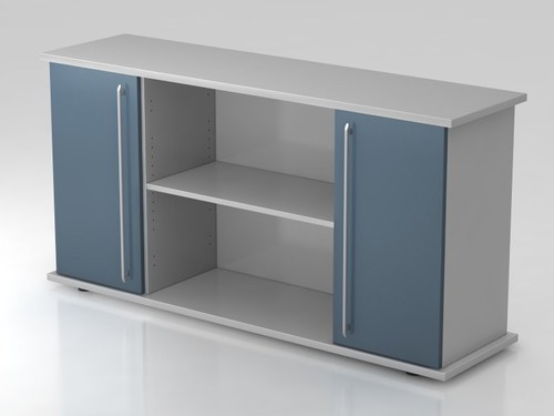 Sideboard SB2T RE, 2 OH, Korpus: Grau/Front: Blau, BxTxH 166,1x42x84 cm