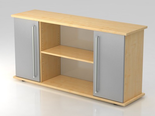 Sideboard SB2T CE, 2 OH, Korpus: Ahorn/Front: Silber, BxTxH 166,1x42x84 cm