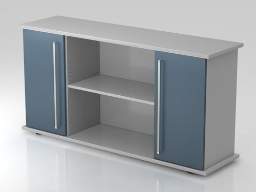Sideboard SB2T CE, 2 OH, Korpus: Grau/Front: Blau, BxTxH 166,1x42x84 cm