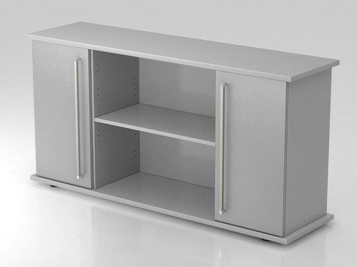 Sideboard SB2T CE, 2 OH, Korpus: Grau/Front: Silber, BxTxH 166,1x42x84 cm