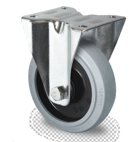 Bockrolle aus Polyamid und Elastik grau Lauffl�che  100 mm