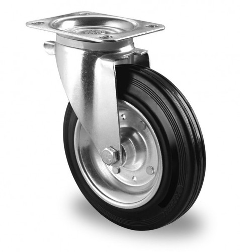 M�llbeh�lter Lenkrolle aus Polypropylen, Vollgummi  200 mm