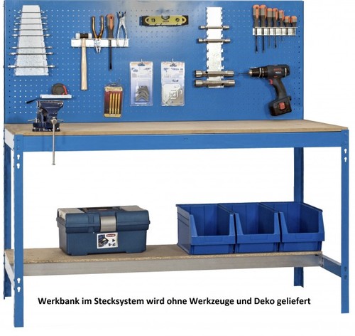 Werkbank mit Aufbau B/T/H 1200x600x1440 mm