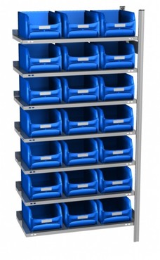 Kastenregal 21 Sichtlagerboxen H/B/T 1750x1060x535 mm
