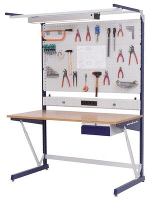 Workraster Arbeitstisch Kombination B/T/H 1500x800x2070 mm