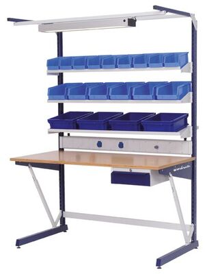 Workraster Arbeitstisch Kombination B/T/H 1500x800x2070 mm
