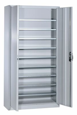 Stahlschrank | Fl�gelt�renschrank 4 Fachb�den B/H/T 1000x1980x420 mm