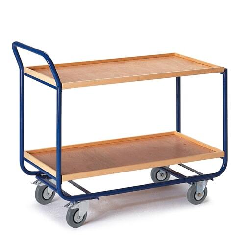 Tischwagen | 2 Etagen | Stahlrohr | TPE-Bereifung | L/B 930x500