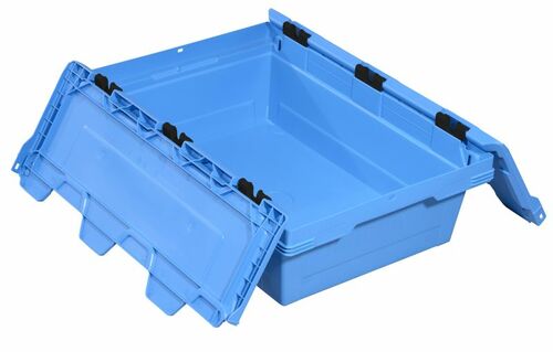 Transportbeh�lter mit Klappdeckel F400 Ship 173 HL 600x400x199, blau