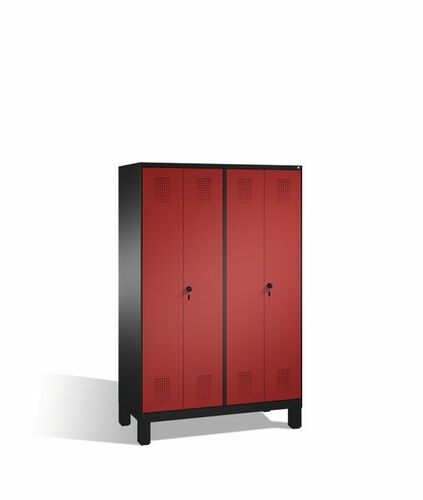 Spind | Doppelspind auf F��en, 4 Abteile f�r 2 Personen, Abteilbreite 300 mm