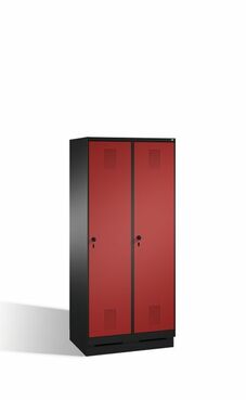 Spind | Umkleidespind auf Sockel, 2 Abteile, Abteilbreite 400 mm