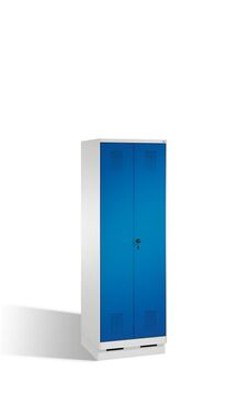 Spind | Doppelspind auf Sockel, 2 Abteile f�r 1 Person, Abteilbreite 300 mm