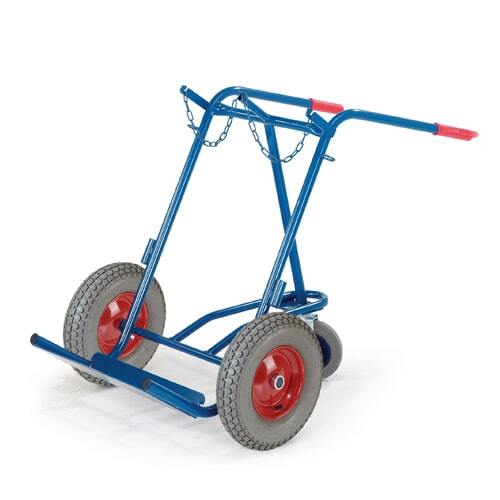 Stahlflaschenkarre mit St�tzrad, Vollgummireifen