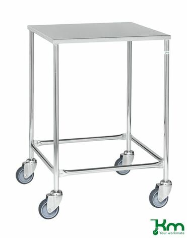 Eleganter Edelstahlwagen mit 2 Bremsen