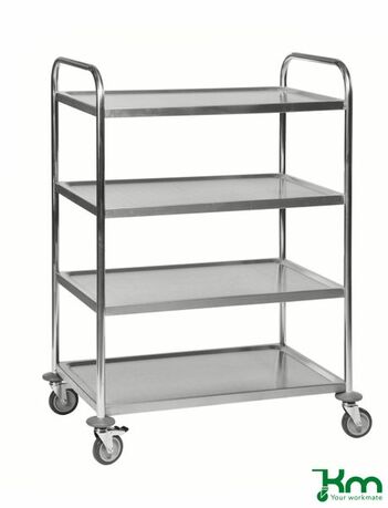 Eleganter Edelstahlwagen mit 2 Bremsen