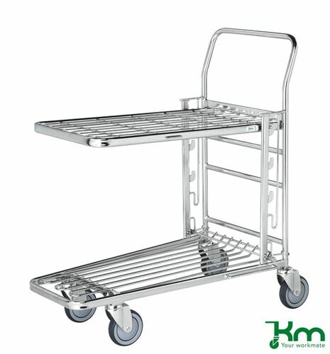 Gitterkorbwagen als Einkaufswagen mit Bremse