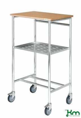 Tischwagen mit Auflage, Zwischenboden und Feststeller