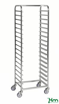 Tablettwagen f�r 18 Tabletts mit Bremse