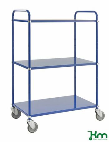 Tablettwagen mit 3 Metallb�den und Feststeller