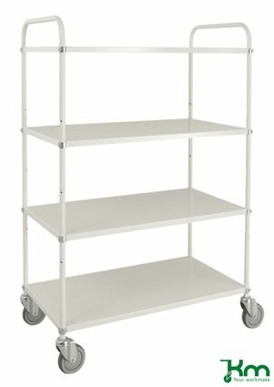 Tablettwagen mit 4 Metallb�den und Feststeller