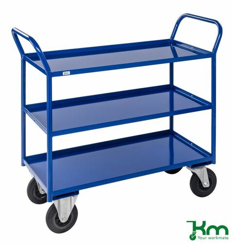 Voll verschwei�ter Etagenwagen mit 3 Metallb�den und Feststeller