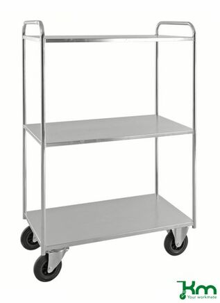 Voll verschwei�ter Etagenwagen mit 3 Metallb�den und Feststeller