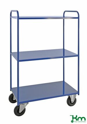 Voll verschwei�ter Etagenwagen mit 3 Metallb�den und Feststeller