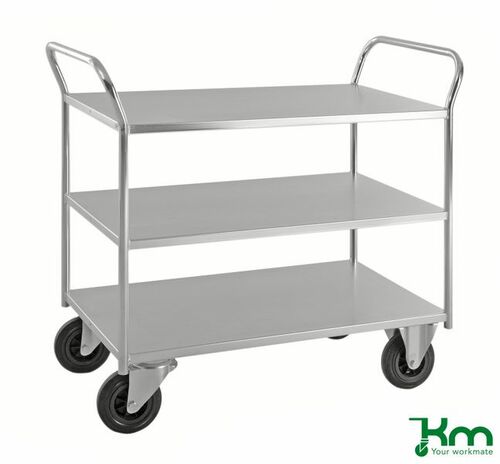 Voll verschweiter Etagenwagen mit 3 Metallbden und Feststeller