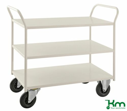 Voll verschwei�ter Etagenwagen mit 3 Metallb�den und Feststeller