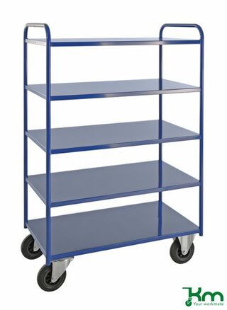 Voll verschwei�ter Etagenwagen mit 5 Metallb�den und Feststeller