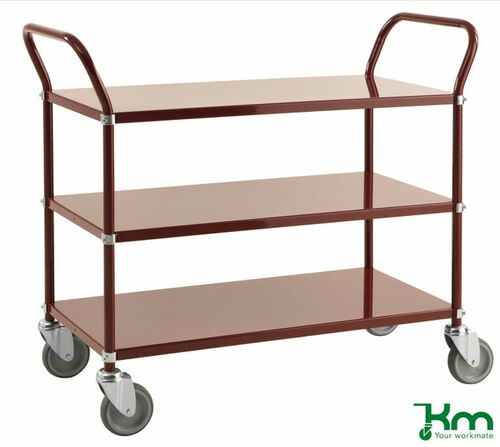 Tablettwagen mit 3 Metallb�den und Feststeller