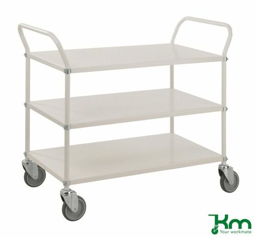 Tablettwagen mit 3 Metallb�den und Feststeller