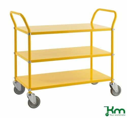 Tablettwagen mit 3 Metallb�den und Feststeller