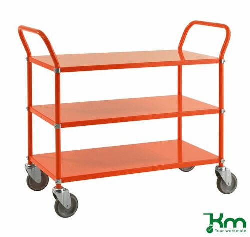 Tablettwagen mit 3 Metallb�den und Feststeller