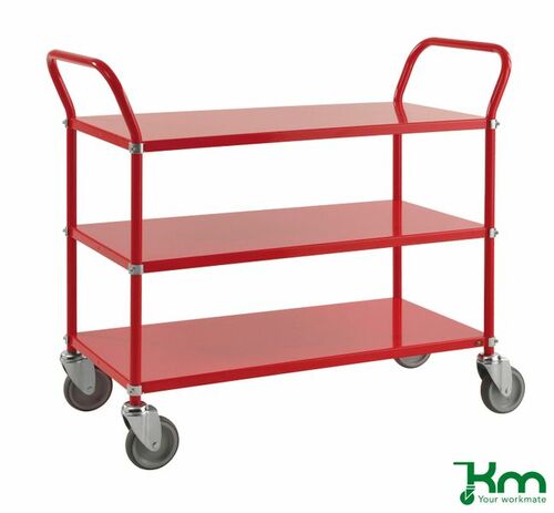 Tablettwagen mit 3 Metallb�den und Feststeller