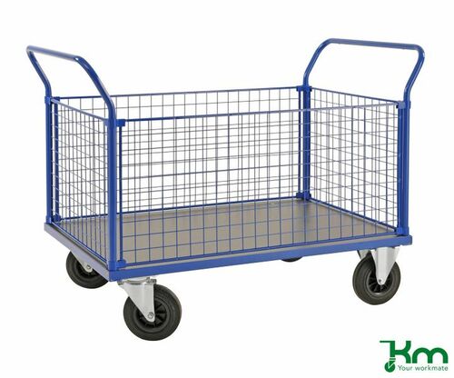 Gitterwand-Plattformwagen mit Feststeller