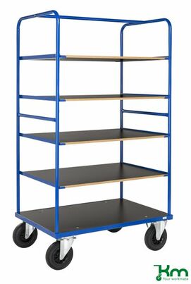 Robuster Multi-Etagenwagen mit Bremse