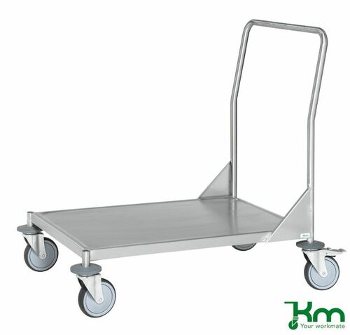 Edelstahlwagen-Plattformwagen mit Bremse