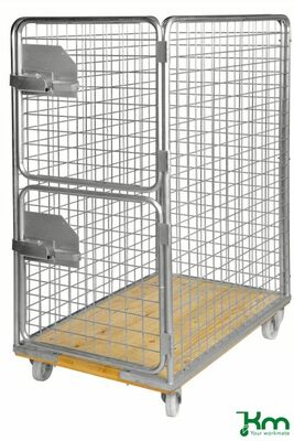 Rollcontainer mit Holzboden, gebremst