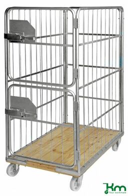 Rollcontainer mit Holzboden, gebremst