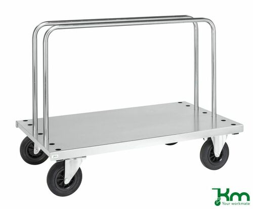 Plattenwagen f�r schwere Lasten mit Feststeller