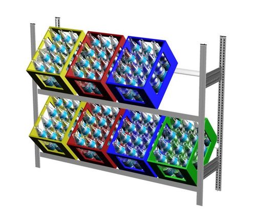 Getrnkekistenregal 2 Ebenen H/B/T 1000x1360x335 mm, verzinkt