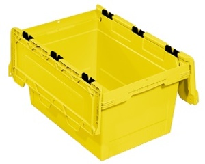 Transportbeh�lter mit Klappdeckel F400 Ship 323 HL 600x400x349 mm, gelb
