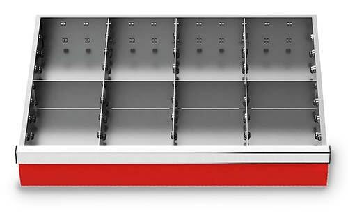 Schubladeneinsatz Metalleinteilung 600x400 mm BLH 150 mm