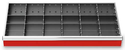 Schubladeneinsatz Metalleinteilung 900x400 mm BLH 75 mm