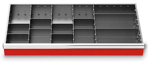 Schubladeneinsatz Metalleinteilung 900x400 mm BLH 75 mm