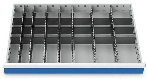Schubladeneinsatz Metalleinteilung 900x600 mm BLH 50 mm