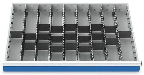 Schubladeneinsatz Metalleinteilung 900x600 mm BLH 75 mm