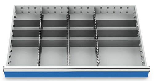 Schubladeneinsatz Metalleinteilung 900x600 mm BLH 150 mm