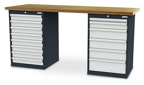 Reihenwerkbank inkl. 2 x Schubladenschrank 2000x600x960 mm